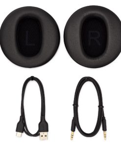 Wyze Noise-Cancelling Headphones Replacement Part Kit, Includes Memory Foam Ear Pads, USB-C Charging Cable & 3.5mm Audio Cable, Black