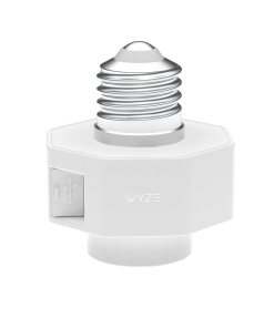 Wyze Lamp Socket Power Adapter for Wyze Cam v3/v4, Continuous Power via Light Fixture, Motion-Activated Light Control, White