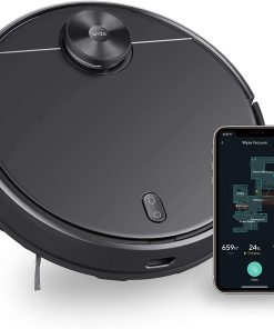 Wyze Robot Vacuum with LIDAR Mapping, 2100Pa Suction, Wi-Fi Connected, Self-Charging, Black, Works on Hard Floors & Carpets