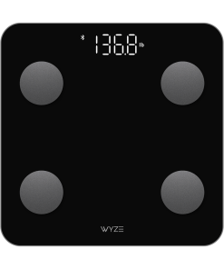 Wyze Scale S Smart Body Composition Scale (Black) - Bluetooth Digital Bathroom Scale for Body Weight, Fat, BMI, Muscle Mass, Heart Rate, 400 lb Capacity, HSA/FSA Eligible